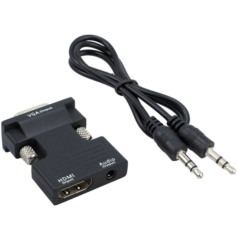 1080P HDMI Female to VGA Male Converter Adapter Dongle with 3.5mm Stereo Audio