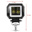 Motorcycle Waterproof Angel Eyes LED Spotlights Headlight Light Square