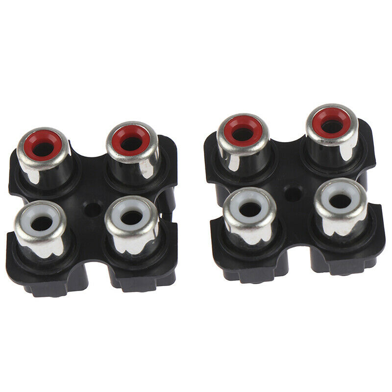 2x 4way 6Pin RCA Female Audio Video Plug AV Concentric Socket Connector  ES