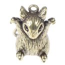 Brass Zodiac Rat Statue Key Chain Rings Pendants Metal Copper Car Keychain 3C