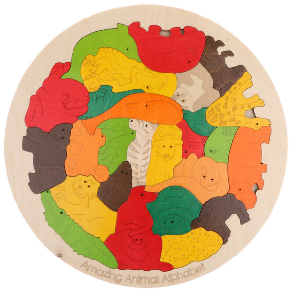 Jigsaw Puzzles, Wooden Alphabet Animal Puzzle For Children's Puzzles Toys