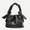 Casual Drawstring Bucket Bag Women PU Crossbody Shoulder Handbags (Black) A