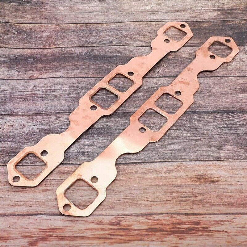 2Pack Exhaust Gaskets Square Port Copper Header Exhaust Gaskets Reusable Fi B7Z7