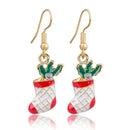 Fashion Women Sock Dangle Hook Drop Earrings Necklace Christmas Jewelry Set A