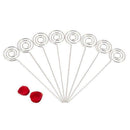 50 X Metal Wires Business Card Holder Memo Photo Picture Paper Note Clip BraR8D5