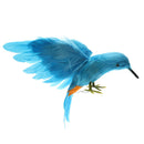 2Pcs Artificial Birds Feather Birds Decoration Props Home Garden Decoration Blue