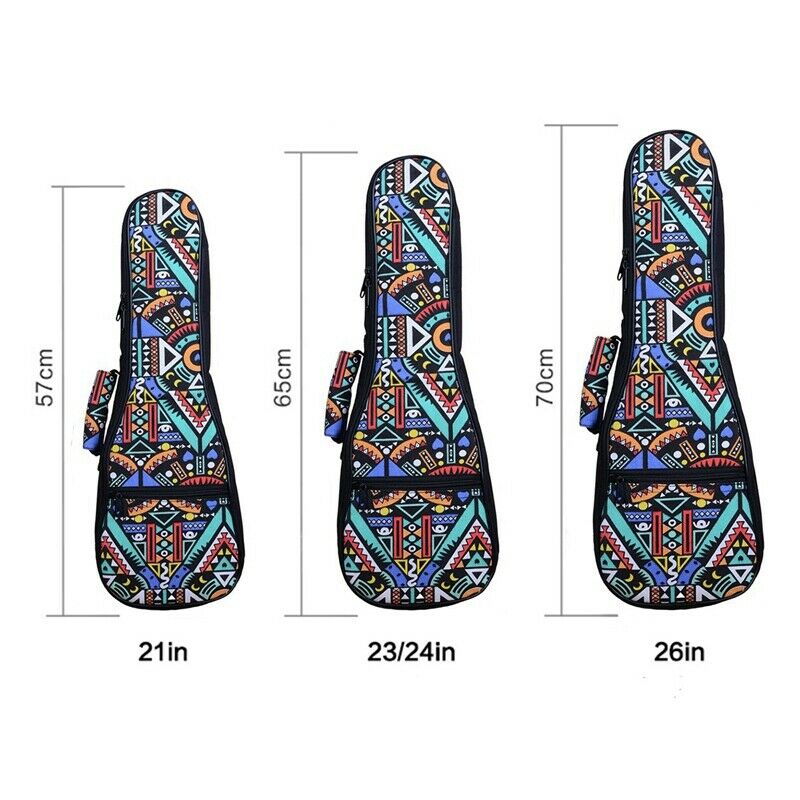 26 Inch Double Strap Hand Folk Ukulele Carry Bag Cotton Padded Case For Uku