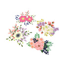 Flowers clothes patches heat transfer stickers printing iron on appliques BX