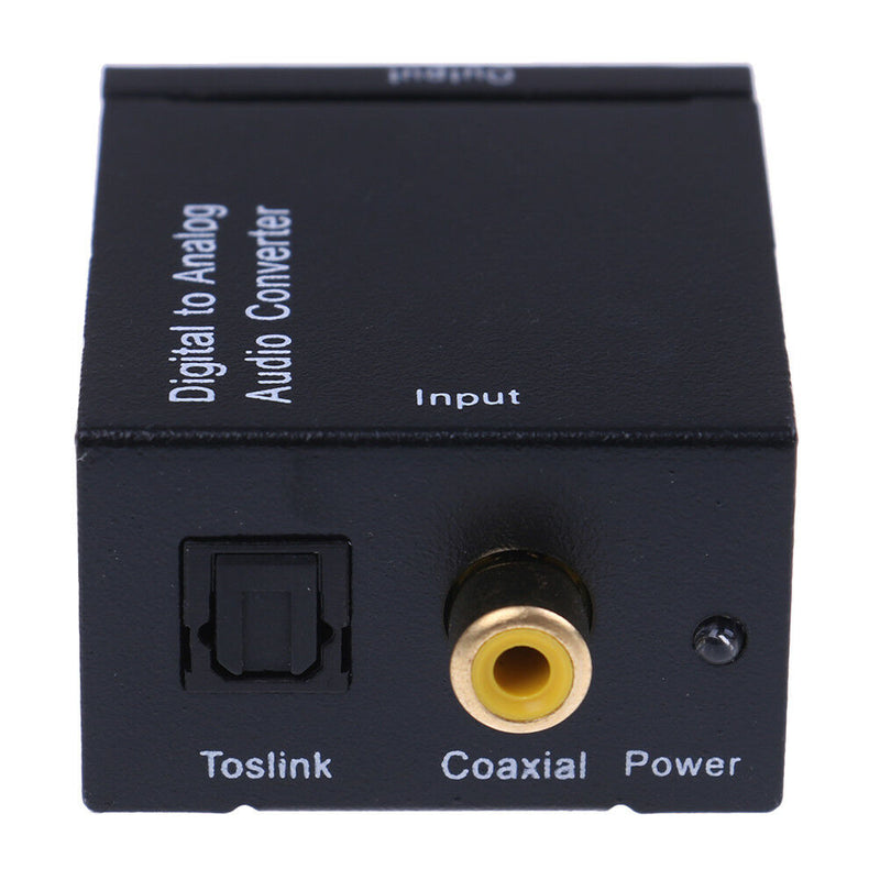 Optical coaxial toslink digital to analog audio converter adapter RCA L/R FT