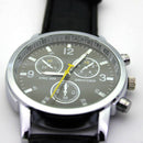 Men Luxury Stainless Steel Quartz Military Sport Leather Band Dial Wrist Watch