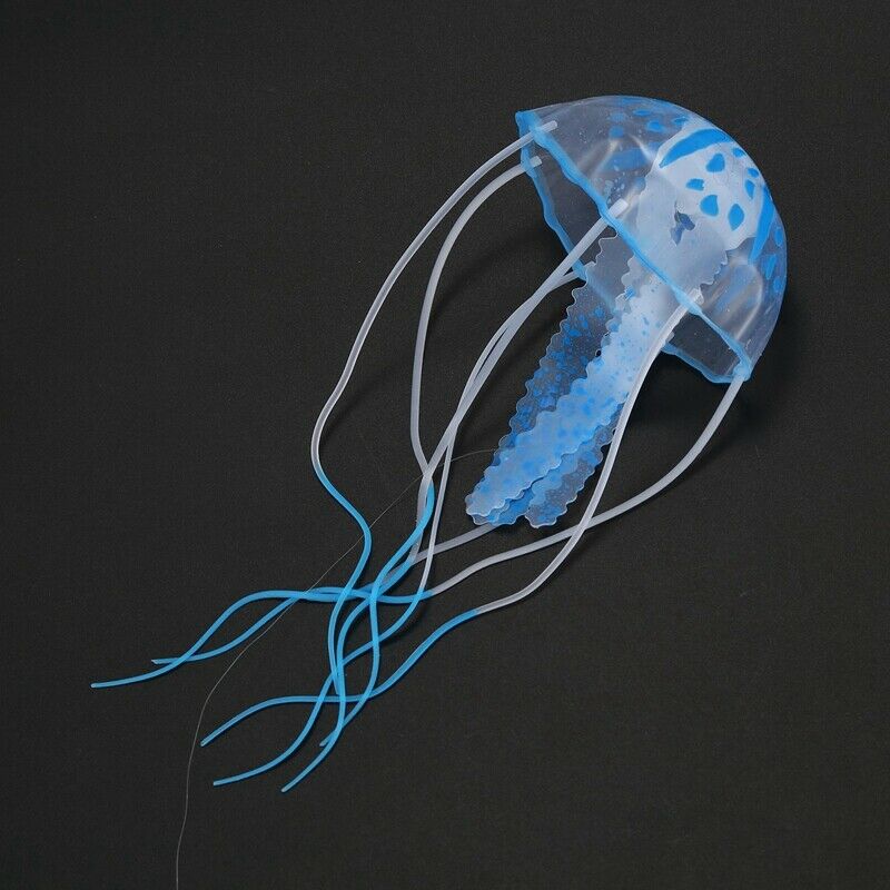Luminous Artificial Jellyfish for Aquarium Fish Tank Ornament blue