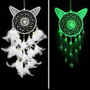 White Cat Dream Catcher Feather Bead Wall Car Hanging Decoration Ornament W N1R2