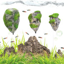 Aquarium   Tank Decor Ornament Floating Rock+Stone Breeding Cave Combo