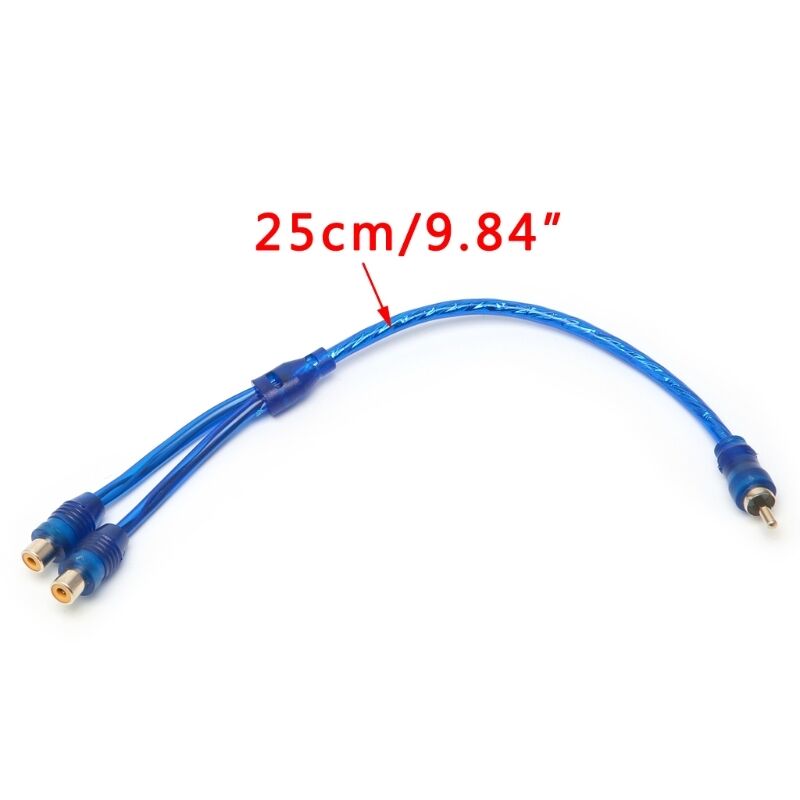 Car MP3 Audio RCA 1 Male to 2 Female Y Splitter Cable Adapter Cord 25cm