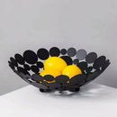 Modern Creative Fruit Basket Bowl Kitchen Counter, Large Openwork Metal Iro