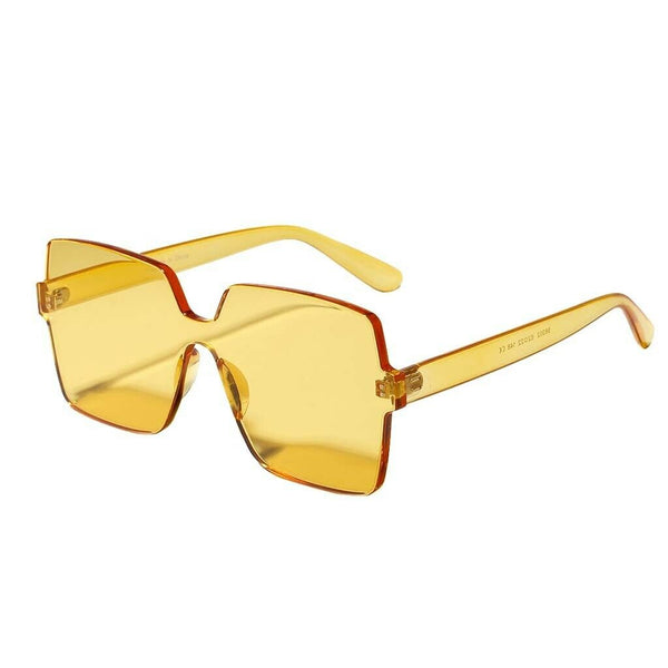 3pcs Women Mens One Piece Sunglasses Square Rimless UV400 Eyeglasses Eyewear