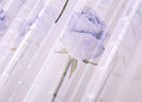 Blue Roses Polyester Voile Lattice Curtains Window Blinds Beads Trims 1x2.5M