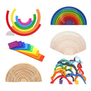 Handmade Wooden Rainbow Stacking Stacker Toddler Montessori Toys