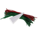 15cm Cone Shape Christmas Tree Styrofoam Foam + 40pcs Red Green Tinsel Stem