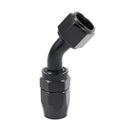 45 Degree Fast Flow Stealth Black Hose Fitting:AN10 14mm