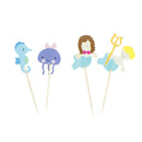 24pcs ocean style hippocampus mermaid cupcake toppers decor party supplies JR