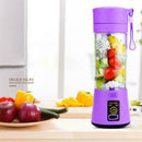 380ml Portable Juicer USB Rechargeable Blender Mixer Juice Machine (Purple) A