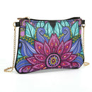 DIY Flower Special Shape Diamond Painting Leather Clutch Chain Shoulder Bag