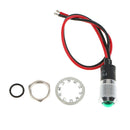 Motorcyle Boat Green 12V Metal Indicator Pilot Dash Light Lamp Wire Leads