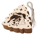 10-Pack Wood Hollow Christmas Tree Hanging Wedding Xmas Party Home Decor