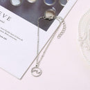 Retro Hollow Circle Pendant Hand Chain Anklet Unisex Cuff Bracelet Jewelry