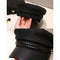Leather Military Hat  Sailor Hats Flat Top Captain Cap Travel Cadet HatB Hn
