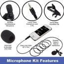 Clip-on Lapel Mini Lavalier Mic Microphone 3.5mm For Mobile Phone PC Recording^^