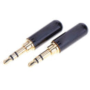 2pcs 3.5mm 3-Pole Male Audio Jack Plug Stereo Headphone DIY Connectors A