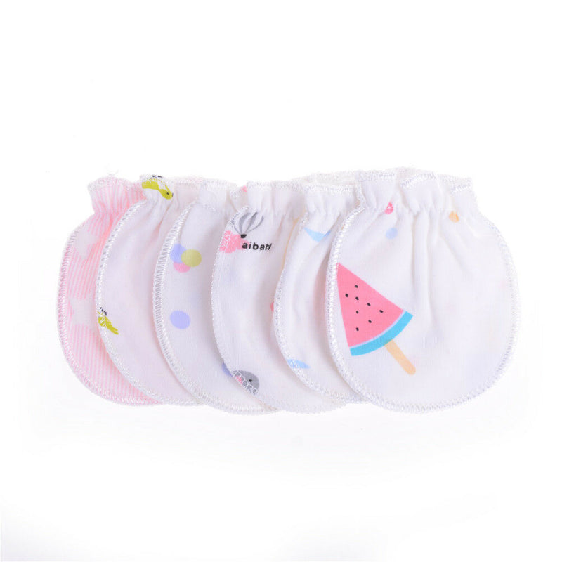 Cute Cotton Newborn Baby Infant Anti  Mittens Gloves Handguard 0-6M NTJ Gw