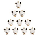 10Pcs/Set Enamel Crystal Bear Charms Pendant Jewelry DIY Craft Making Finding â„–[