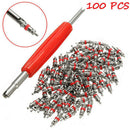 100Pcs Car Truck Replacement Tire Tyre Valve Stem Core Part With Wrenlj JC&M