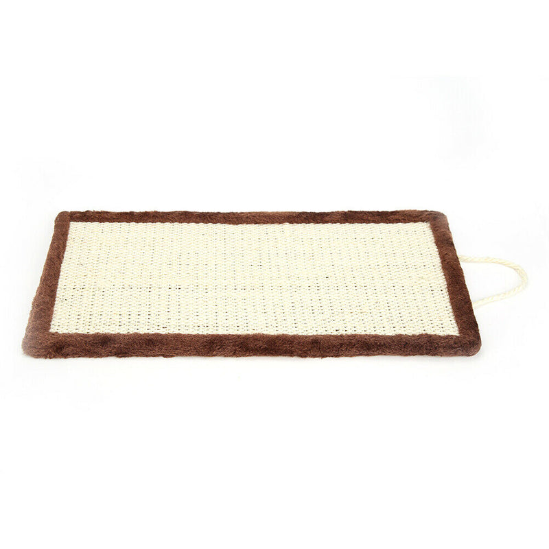 Pet Fish Sisal Cat Furniture Carpet Protector Scratch Mat Toys (Brown)
