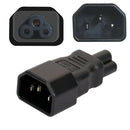 IEC320 C14 To C5 Pdu UPS Plug Female Power Adapter Converter  60x29x20mm