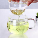 Transparent Clear-Glass Milk Mug Coffee Tea Cups With Tea Infuser Filter&Lid New