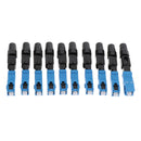 10pcs Optic Fiber Quick Cold Connector FTTH SC Singlemode UPC Fast Connector