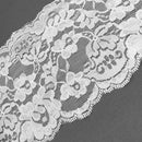 5Yds 15cm Stretch Soft Floral Lace Trim Decoration Sewing Dress Making White