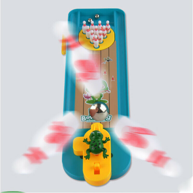 Child Novel Table Game Mini Bowling Table Frog Launcher Plastic Kids Xmas  TJG