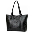 Retro Crocodile Leather Women Handbag Large Capacity Shoulder Shopping Bag