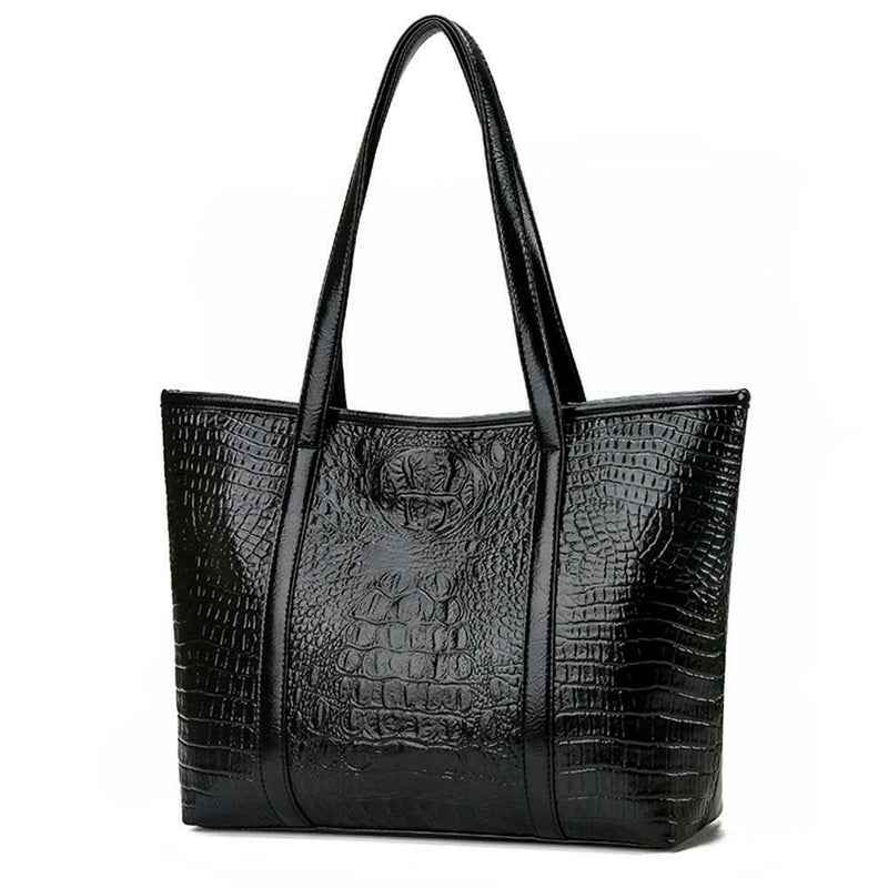 Retro Crocodile Leather Women Handbag Large Capacity Shoulder Shopping Bag