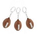 Brown American Football Dangling Metal Compound Split Key Holder U9G3