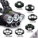 20W Black LM 5X T6 LED Rechargeable headlight head li V3A9 torch lamp B8Z6