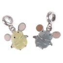 2pcs/set Enamel mouse pendant bangle trinket animal jewelry for women gift 3C