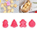 4pcs christmas cookie biscuit plunger cutter mould fondant cake mold baking M&O