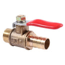 10mm x 1/4 inch PT Male Thread Full Port Lever Handle Hose Barb Brass Ball  N1G2