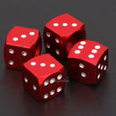 4x Aluminum Alloy Dice Style Car Tire Tyre Wheel Valve Stem Caps Dust Covers Red